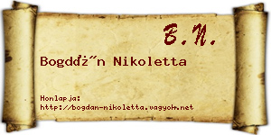 Bogdán Nikoletta névjegykártya