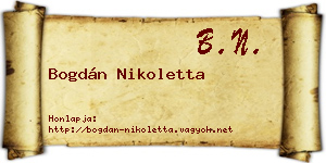 Bogdán Nikoletta névjegykártya