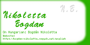 nikoletta bogdan business card