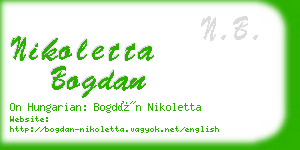 nikoletta bogdan business card